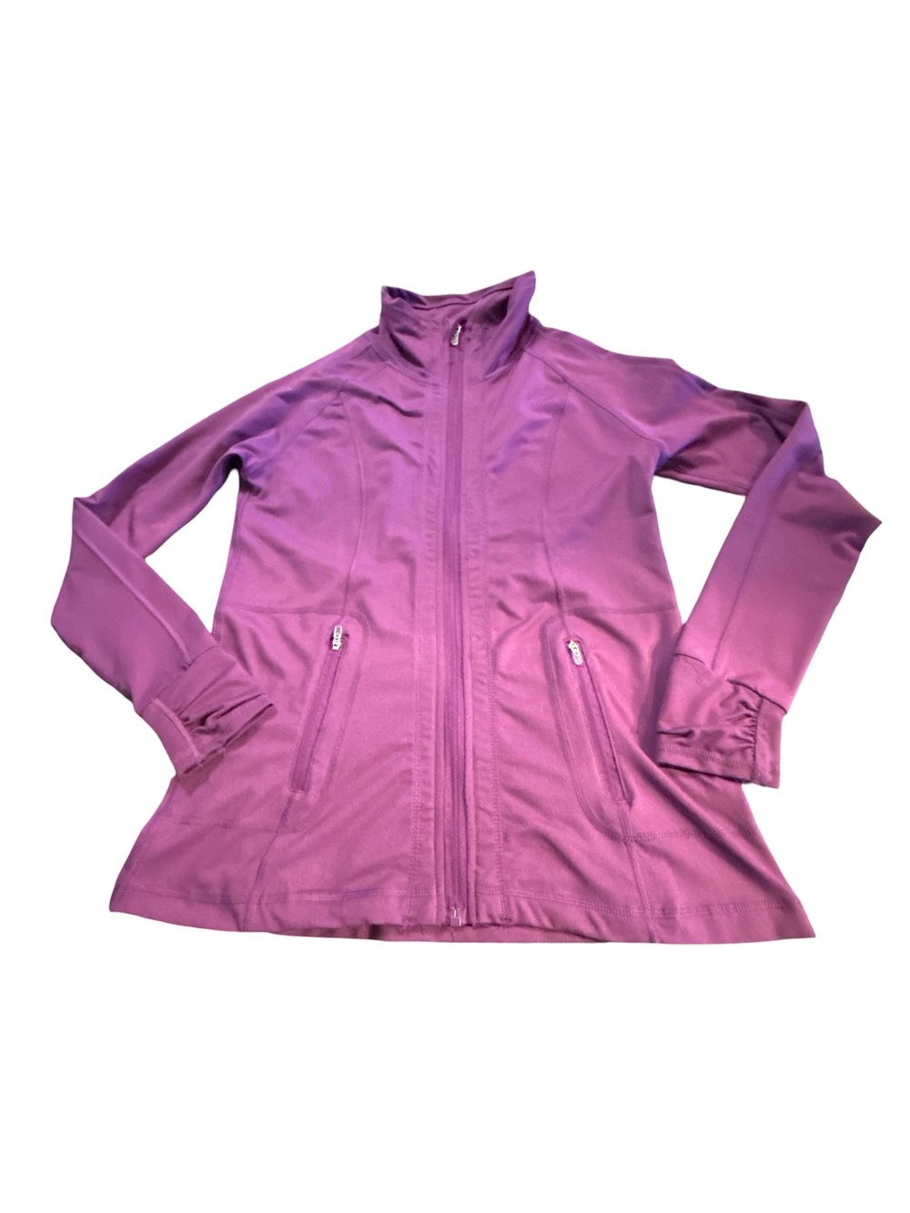 Earth Yoga Sustainable Purple Full Zip Athletic Jacket Thumbholes Size Medium